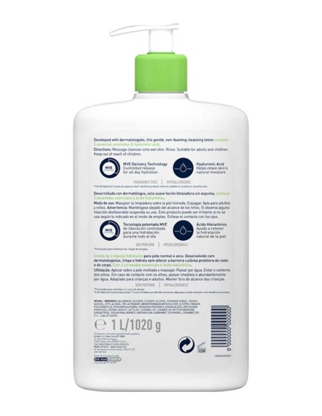 CeraVe Limpiadora Hidratante 1000 ml