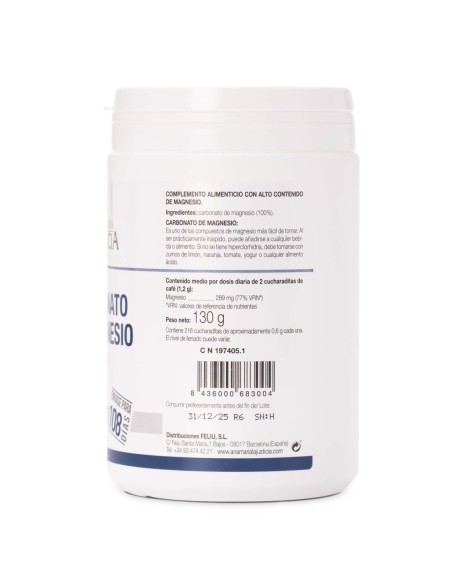 Ana María La Justicia Carbonato de Magnesio Polvo 130g