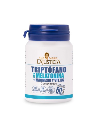 Ana Maria La Justicia Triptófano con Melatonina + Magnesio y Vitamina B6 60 Comprimidos