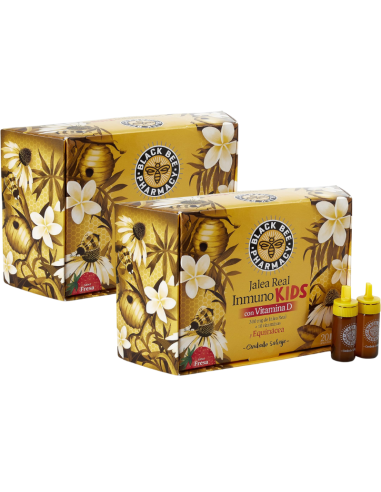 BLACK BEE Duplo Jalea Real Inmuno Kids Sabor Fresa 2x20 Ampollas