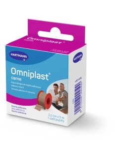 Omniplast Carne Esparadrapo de Tejido Adhesivo 2,5 cm x 5 m