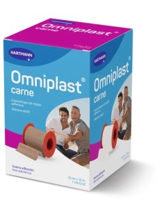 Omniplast Carne Esparadrapo de Tejido Adhesivo 10 cm x 10 m