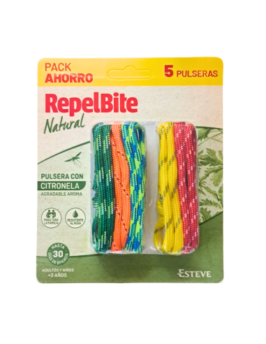REPELBITE Natural Pulsera de Cuerda Citronela 5...