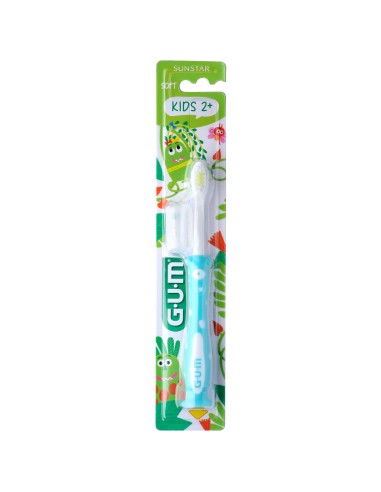 GUM Kids Cepillo Dental 901 Monstruos +2 Años Suave para Niños con Diseño Divertido, Cuidado Dental Infantil