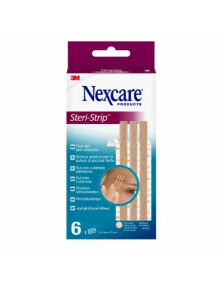 NEXCARE Steri-Strip Suturas Cutáneas Color Carne 6 Unidades de 6x75 mm