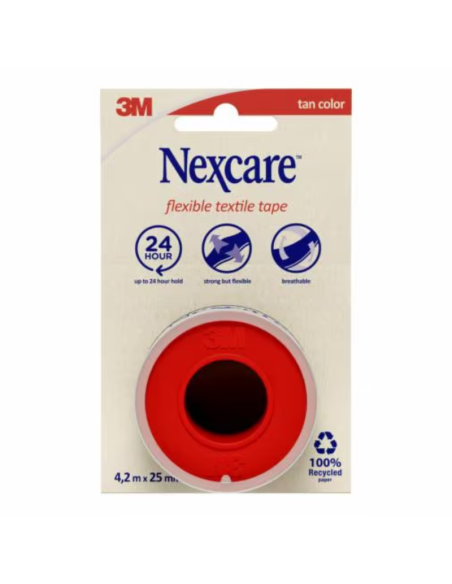 NEXCARE Flexible Textile Esparadrapo de Tela 4,2 m x 25 mm