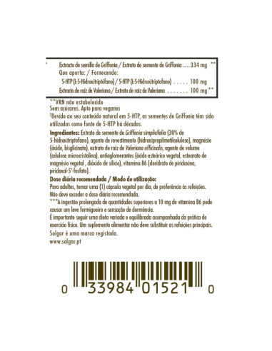 SOLGAR Griffonia 5-HTP Complex 30 Cápsulas...