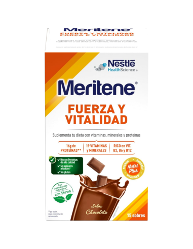 Meritene Fuerza y Vitalidad Sabor Chocolate 15 Sobres