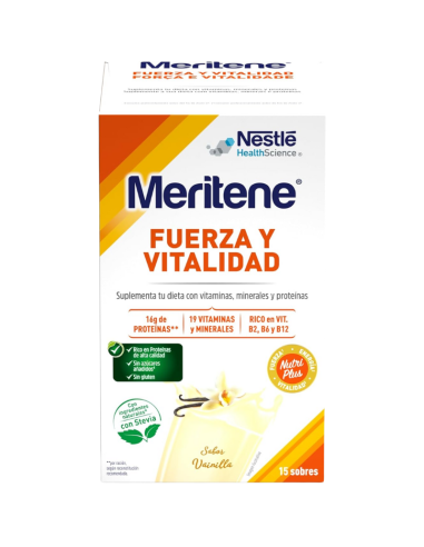 Meritene Fuerza y Vitalidad Sabor Vainilla 15 Sobres