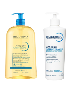 BIODERMA Atoderm Huile de Douche 1L + Intensive Baume 500 ml