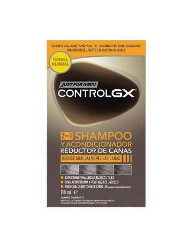 Just For Men Control GX Champú y Acondicionador Reductor de Canas 118 ml