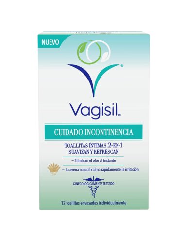 Vagisil Cuidado Incontinencia Toallitas Íntimas 12 Unidades
