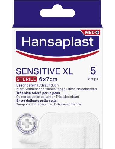 Hansaplast Sensitive XL 6x7cm 5 Apósitos