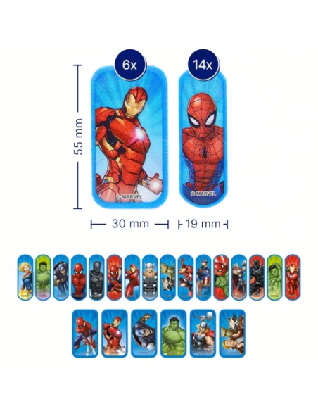 Hansaplast Marvel 20 Apósitos Infantiles (Surtido 2 Tamaños)