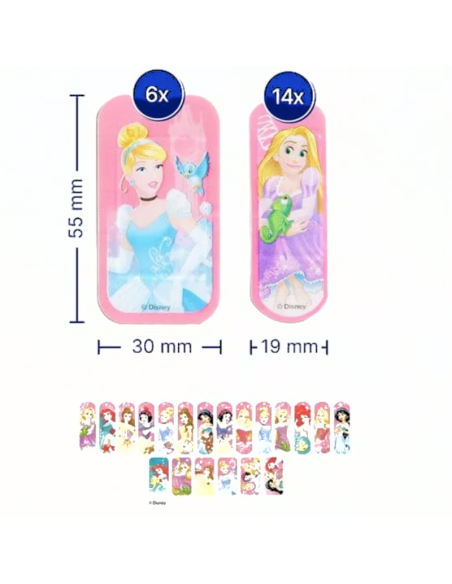 Hansaplast Disney Princesas 20 Apósitos Infantiles (Surtido 2 Tamaños)