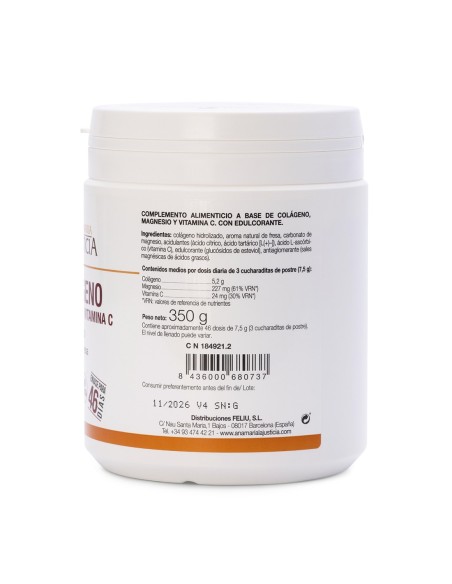 Ana María La Justicia Duplo Colágeno con Magnesio Polvo Sabor Fresa 2x350g