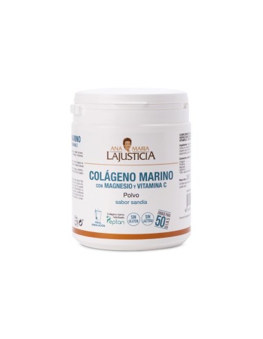 Ana María La Justicia Colágeno Marino con Magnesio y Vitamina C Polvo Sabor Sandía 350g