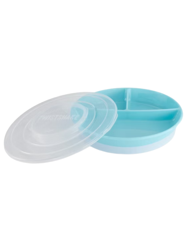 Twistshake Plato con Compartimentos Stackable Azul +6 Meses