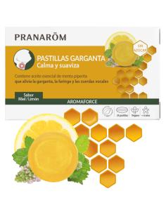 PRANAROM Aromaforce 24 Pastillas Garganta Miel Limón