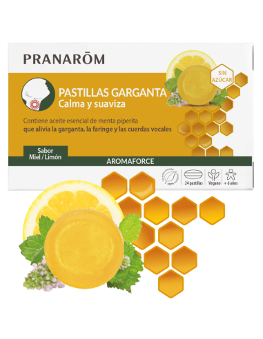 PRANAROM Aromaforce 24 Pastillas Garganta Miel...