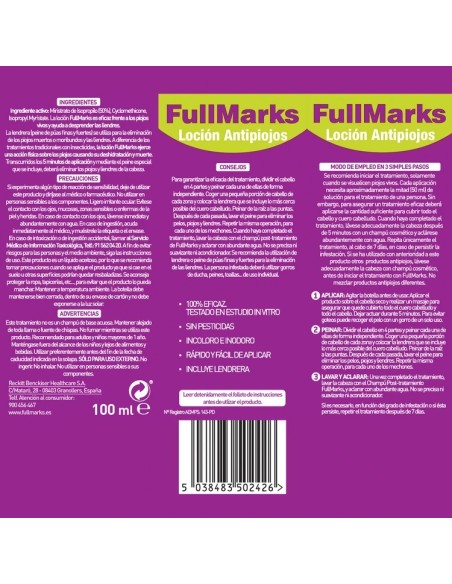 FullMarks Loción Antipiojos y Liendres 100 ml