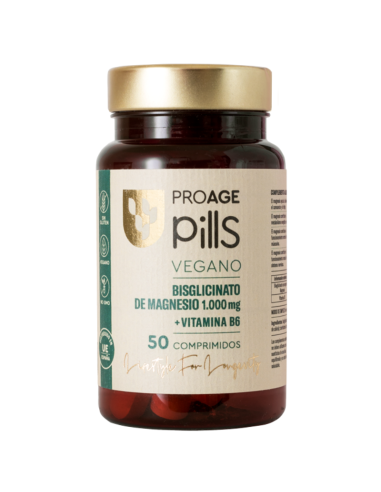 PROAGE Pills Bisglicinato de Magnesio 1000mg + Vitamina B6 50 Comprimidos