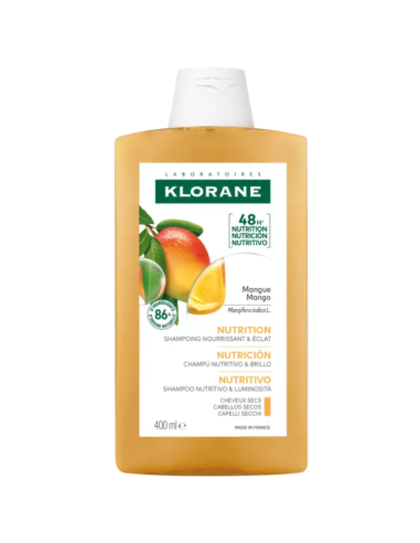 KLORANE Champú Nutritivo & Brillo al Mango 400 ml