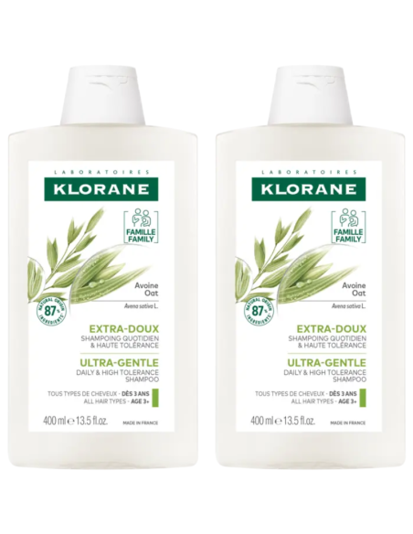KLORANE Duplo Extra-Suave Champú a la Avena 2x400 ml