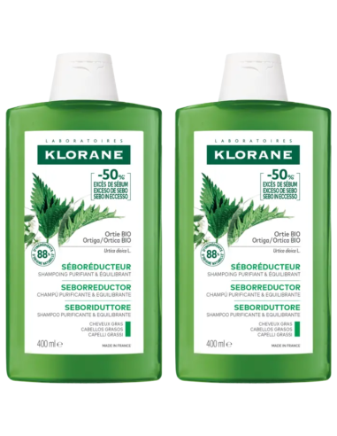 KLORANE Duplo Seborreductor Champú a la Ortiga...