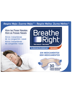 Breathe Right 30 Tiras Nasales Clásicas Grandes