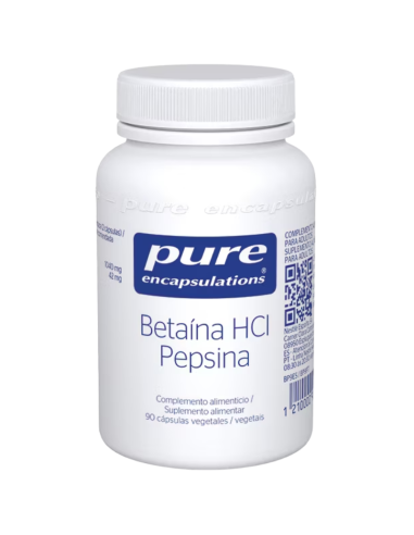PURE ENCAPSULATIONS Betaína HCl Pepsina 90...