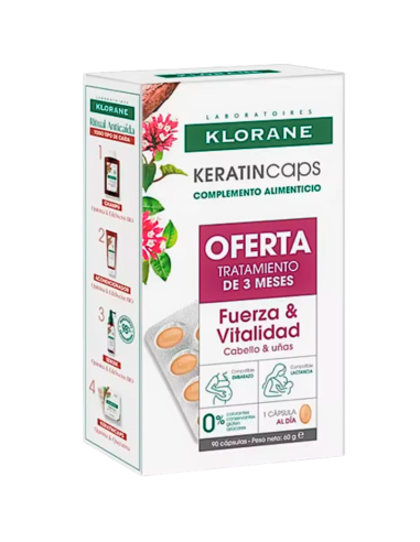 KLORANE KeratinCaps Fuerza & Vitalidad 90 Cápsulas