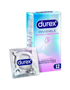 DUREX Invisible Extra Lubricado 12 Preservativos