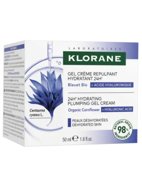 KLORANE Gel Crema Repulpante Hidratante 24H al Aciano 50 ml