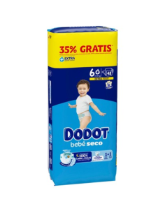 DODOT Bebé Seco Talla 6+ 14-19kg 48 Pañales