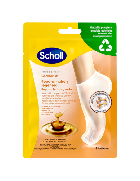 SCHOLL PediMask Pies Suaves con Miel de Manuka 1 Par