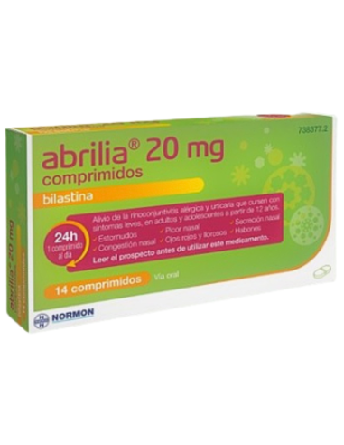 Abrilia 20 mg Bilastina 14 Comprimidos