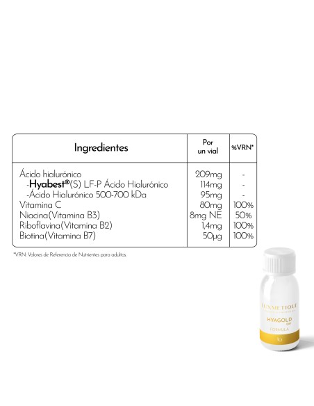 LUXMETIQUE Hyagold Day Formula 15 Viales Bebibles de 30 ml