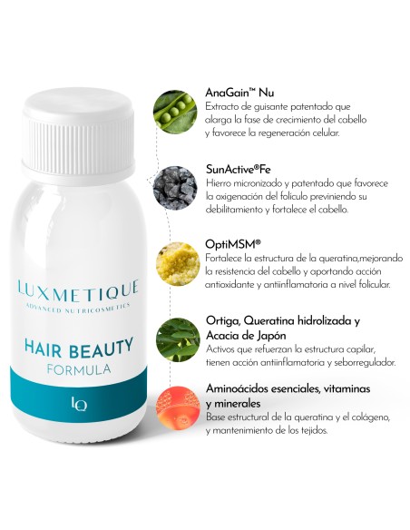 LUXMETIQUE Hair Beauty Formula 15 Viales Bebibles de 30 ml