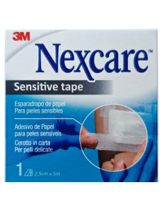 NEXCARE Sensitive Tape Esparadrapo de Papel Blanco 2,5 cm...