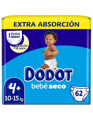 DODOT Bebé Seco Pañales Talla 4+ 10-15 Kg 62...