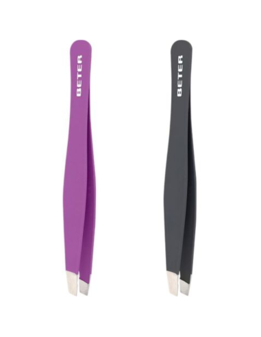BETER Pinza de Depilar Punta Oblicua Soft Touch