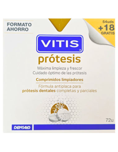 VITIS Prótesis 72 Comprimidos Limpiadores