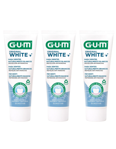GUM Triplo Original White Dentífrico 3x75 ml