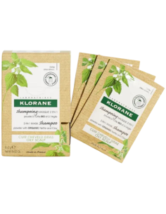 KLORANE Champú Mascarilla 2 en 1 Polvo con Ortiga BIO 8x