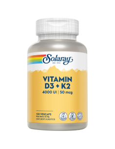 SOLARAY D3 + K2 4000 UI | 50 mcg 120 Vegcaps