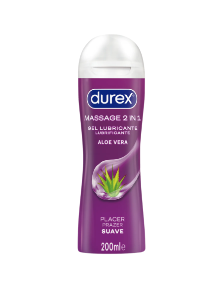 DUREX Massage 2 en 1 Gel Lubricante Aloe Vera Placer Suave 200 ml