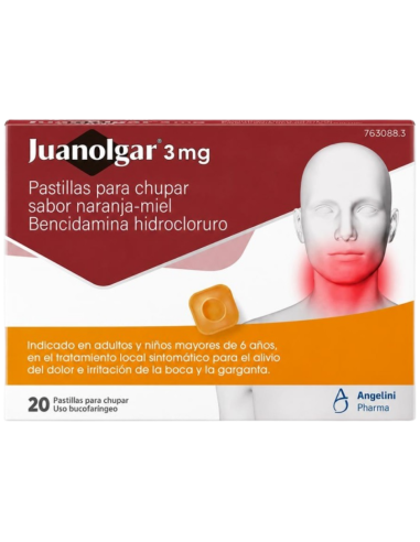 Juanolgar 3 mg Sabor Naranja-Miel 20 Pastillas...