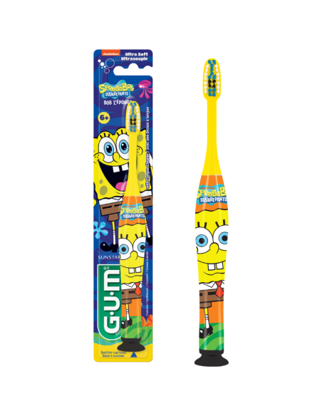 GUM Cepillo Dental Bob Esponja Suave Compacto 3+ Años