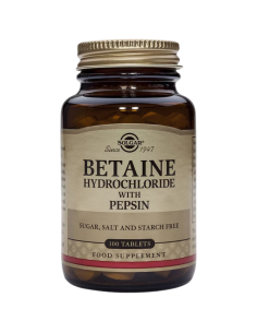 SOLGAR Betaína Clorhidrato con Pepsina 100 Comprimidos